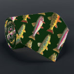 3 Fish for Trout Lovers - Brook, Rainbow, Brown Neck Tie<br><div class="desc">You can never have enough trout! This necktie features rows and rows of three trout: the Brook Trout, salvelinus fontinalis; the Rainbow Trout, oncorhynchus mykiss; and, the Brown Trout, salmo trutta, all of them beautiful in real life and beautifully reproduced in the three original watercolor paintings by Mr. Trout Whiskers...</div>
