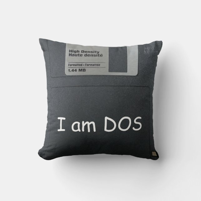 3" floppy computer disk vintage throw pillow (Front)