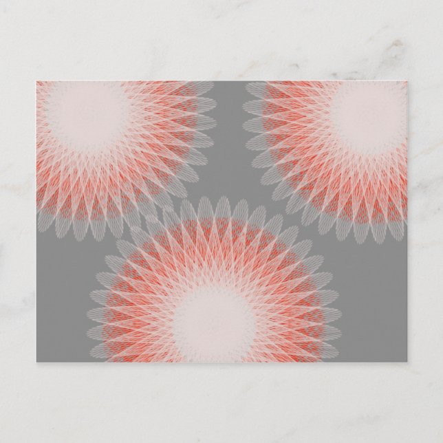 3 flower abstract art postcard (Front)