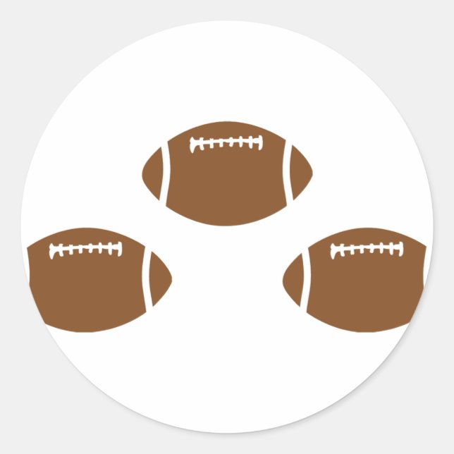 3 footballs classic round sticker (Front)