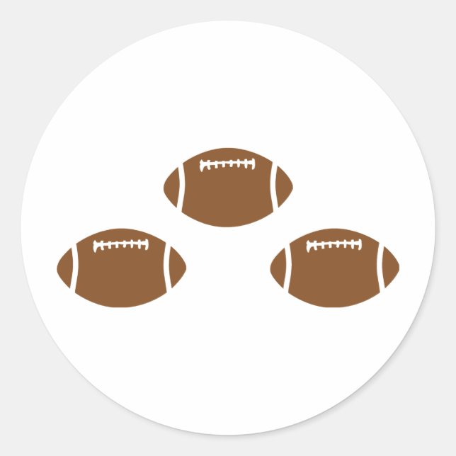 3 footballs classic round sticker (Front)