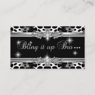 3 For Lisa Bling Black Elegant Business Card