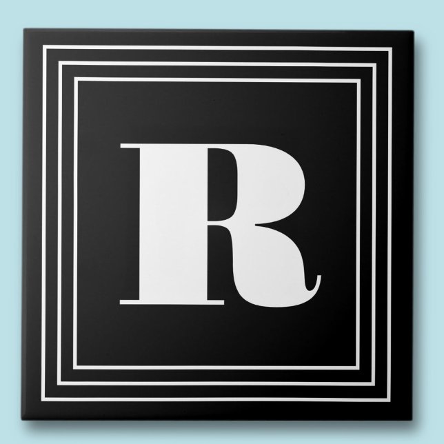 3 Frame Monogram | Black & White Ceramic Tile (Creator Uploaded)