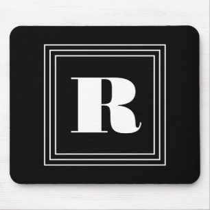 3 Frame Monogram Black & White Mouse Pad