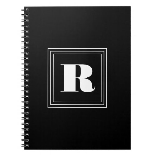 3 Frame Monogram  Black  White Notebook