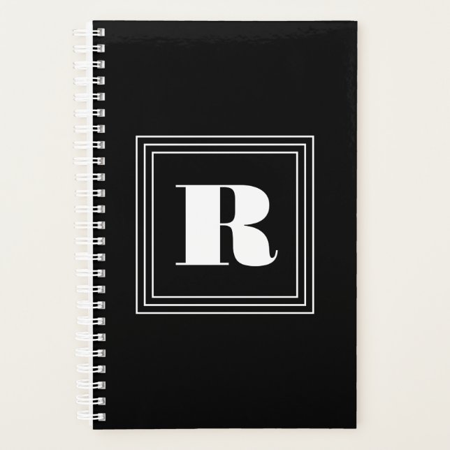 3 Frame Monogram | Black & White Planner (Front)