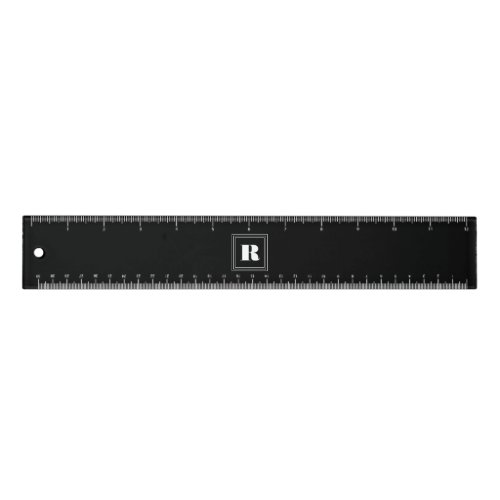 3 Frame Monogram  Black  White Ruler