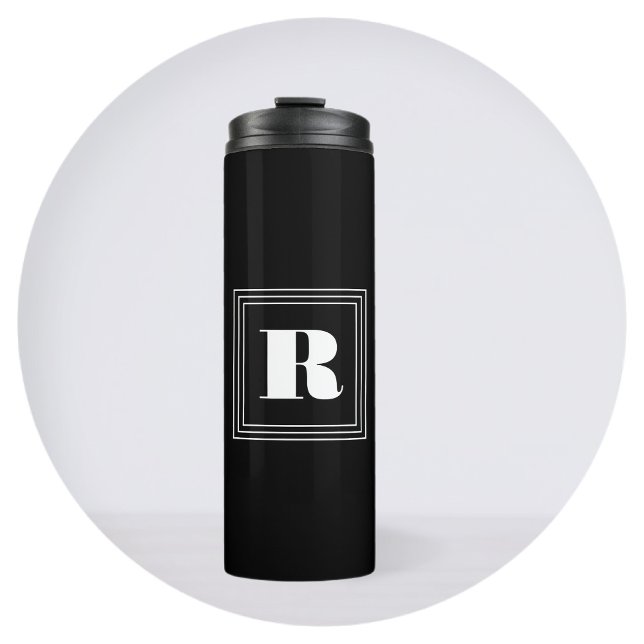 3 Frame Monogram | Black & White Thermal Tumbler (Creator Uploaded)