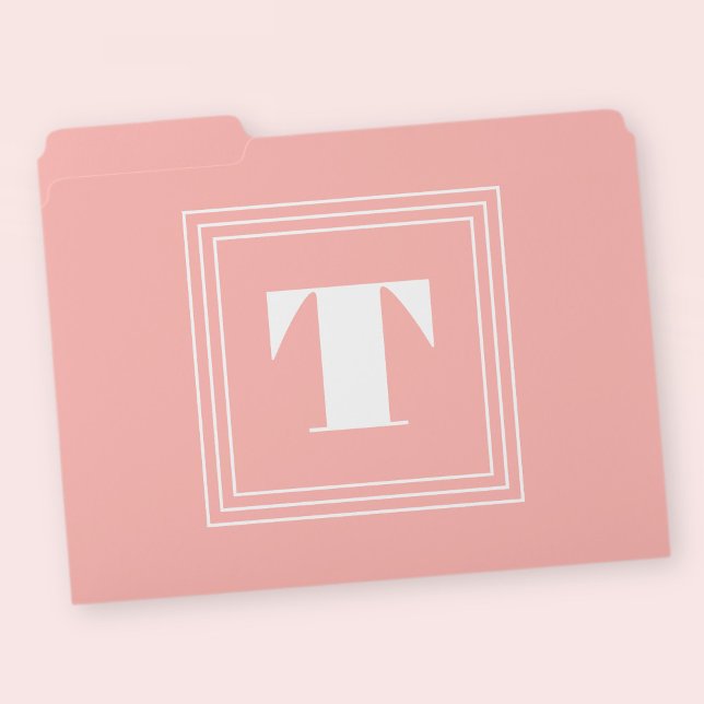 3 Frame Monogram | Coral & White File Folder (Creator Uploaded)