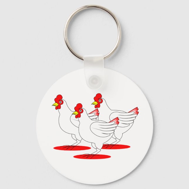 3 French Hens Keychain (Front)