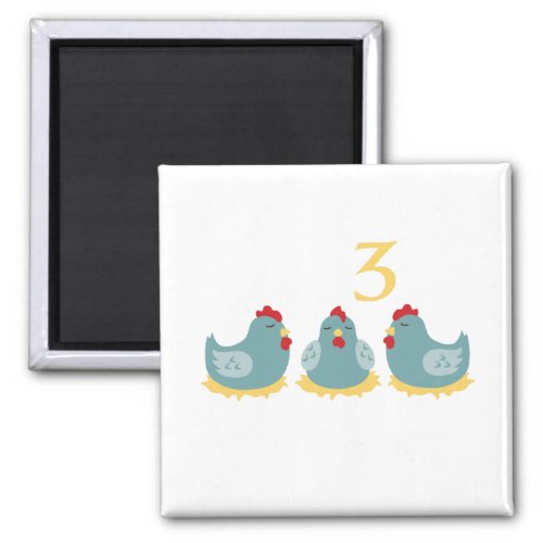 3 French Hens Magnet