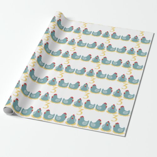 3 French Hens Wrapping Paper