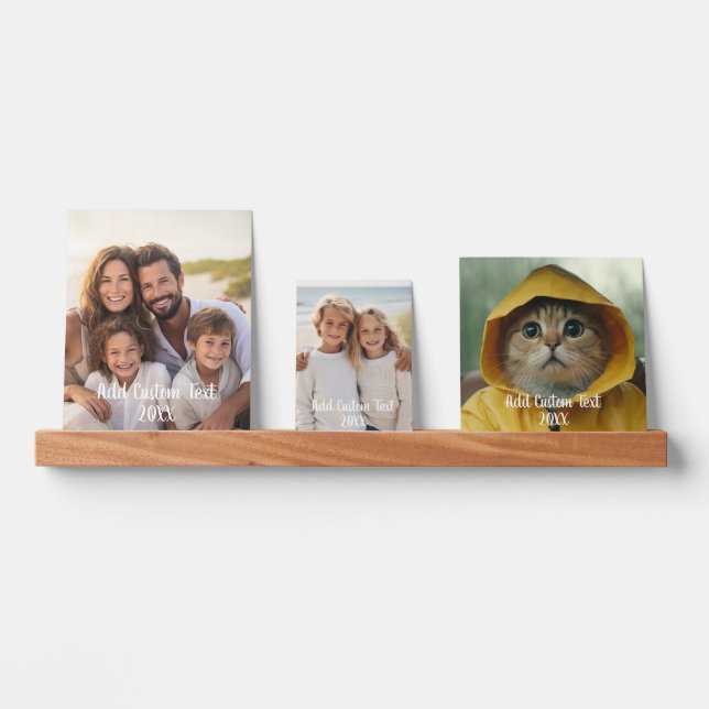 3 Full Photos - Vertical - with Custom Script Text Picture Ledge (Front)
