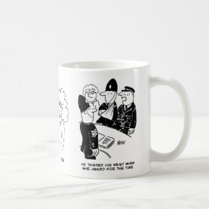 3 Funny Police Cartoons on Subject of Time Coffee Mug