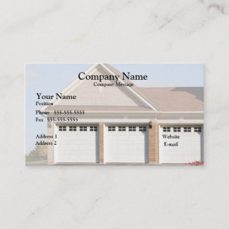 3 Garage Doors on house Business Card