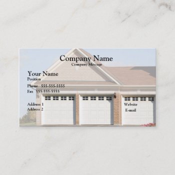 3 Garage Doors On House Business Card by Dreamleaf_Printing at Zazzle