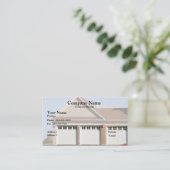 3 Garage Doors on house Business Card (Standing Front)