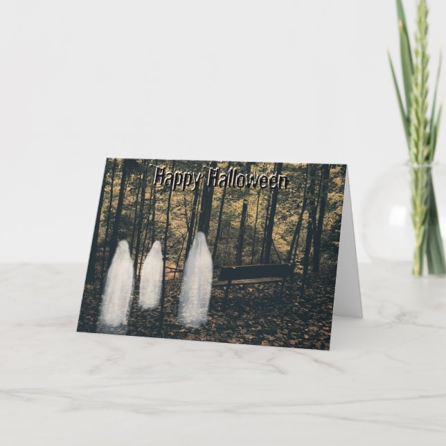 3 Ghost Halloween card with verse (Front)