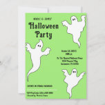 3 Ghosts Green Black Whimsical Halloween Party Invitation<br><div class="desc">Matching items available.</div>