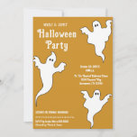 3 Ghosts Orange White Whimsical Halloween Party Invitation<br><div class="desc">Matching items available.</div>