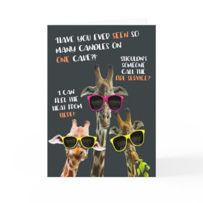 3 giraffes card
