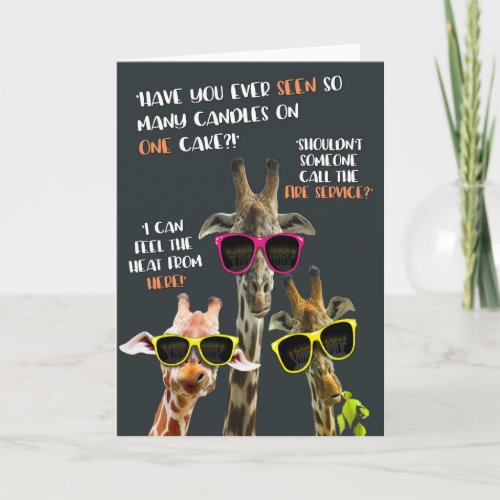 3 giraffes card