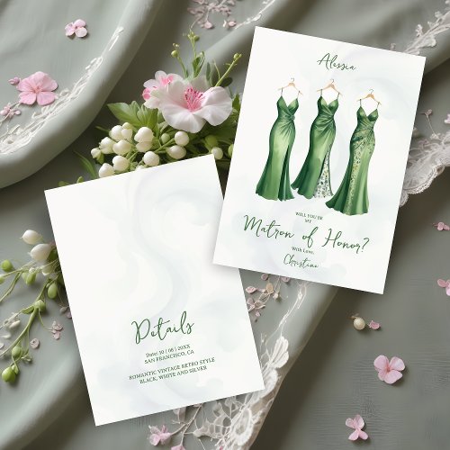 3 Glam Matron of Honor Dresses Watercolor Request