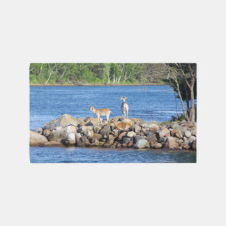 3 Goats on Rocks rug