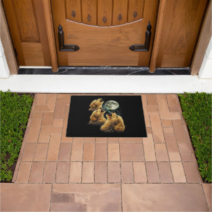 3 Golden Doodle Dogs Howling at the Moon Cute dogs Doormat