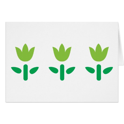 3 Green Flowers Cards (Front Horizontal)