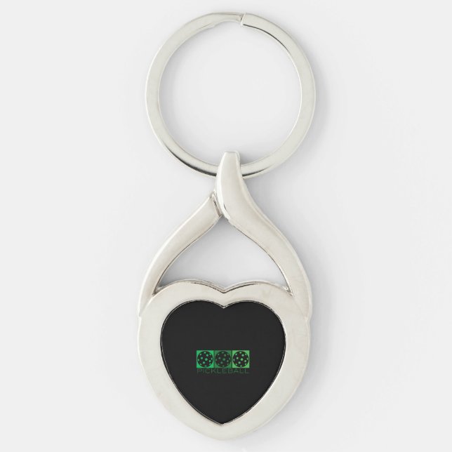 3 Green Pickleballs transparent Keychain (Front)