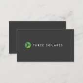 3 Green Squares Logo Business Card (Front/Back)