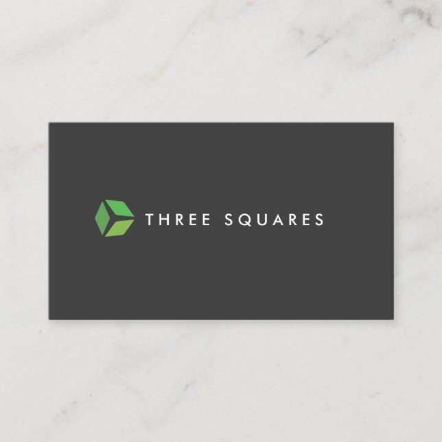3 Green Squares Logo Business Card (Front)