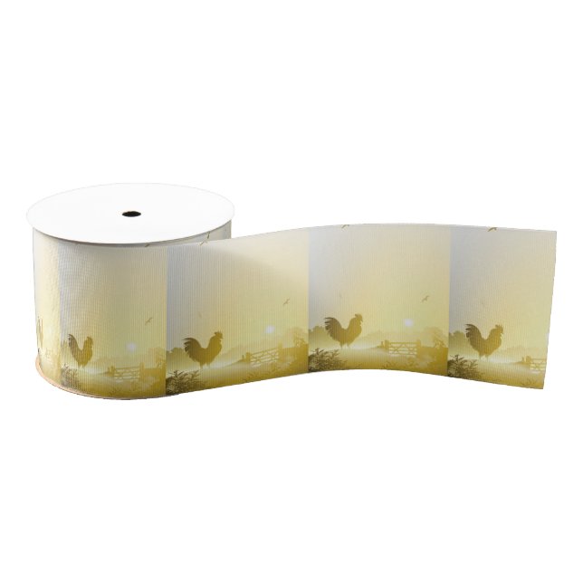 3" Grosgrain Ribbon Sunny Morning Farm Country Rus (Spool)