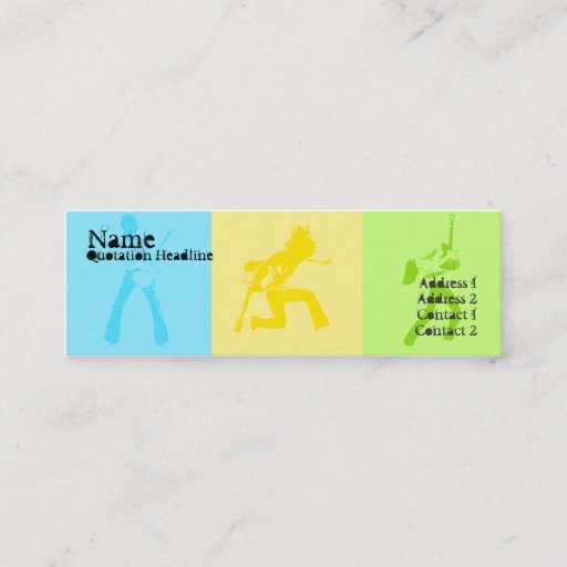 Customizable 3 Guitarists - Skinny Business Cards