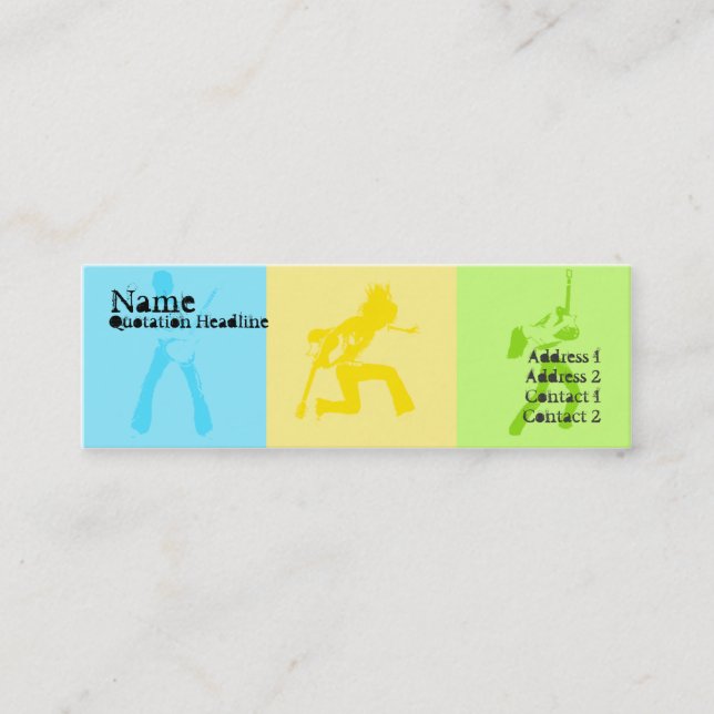 3 Guitarists - Skinny Mini Business Card (Front)