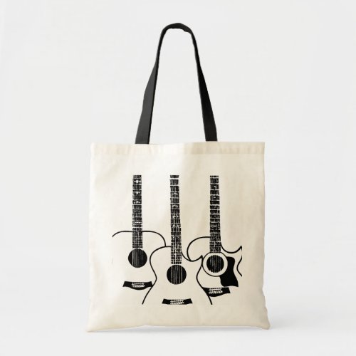 3 guitars tote bag