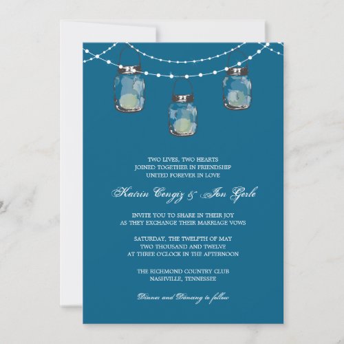 3 Hanging Mason Jars - Bridal Shower Invitation