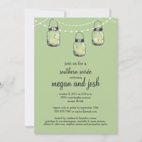 3 Hanging Mason Jars _ Engagement Party Invitation