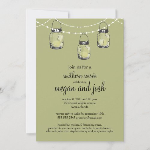 3 Hanging Mason Jars _ Engagement Party Invitation