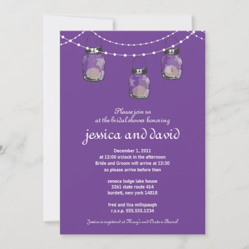 3 Hanging Mason Jars - Engagement Party Invitation