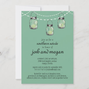 3 Hanging Mason Jars - Engagement Party Invitation