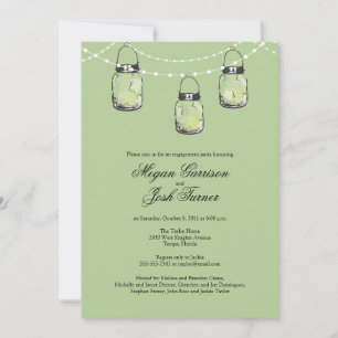 3 Hanging Mason Jars - Engagement Party Invitation