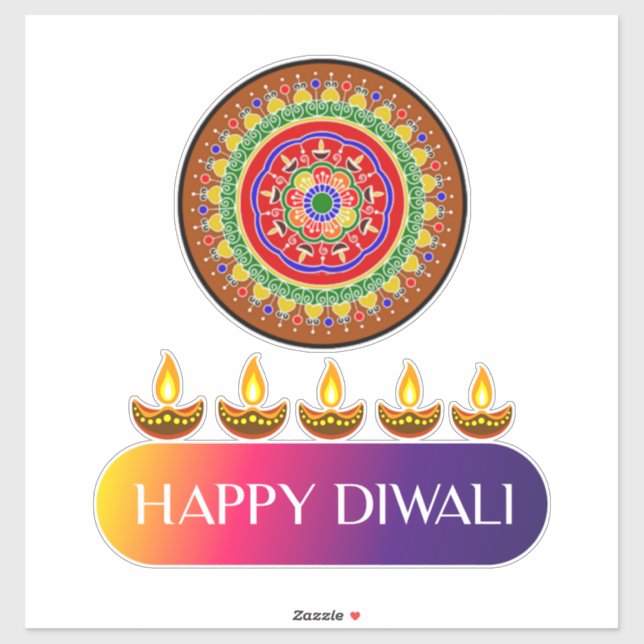 #3. Happy Diwali the festival of lights of India  Sticker (Sheet)