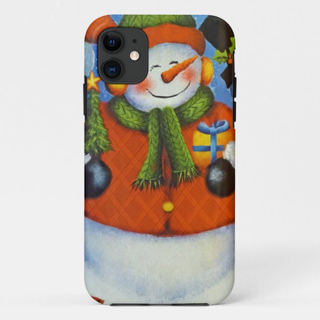 3 Happy Snowmen Case-Mate iPhone Case (Back)