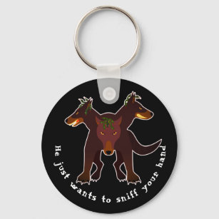 3-headed Cerberus He Just Wants To Sniff Your Hand Keychain