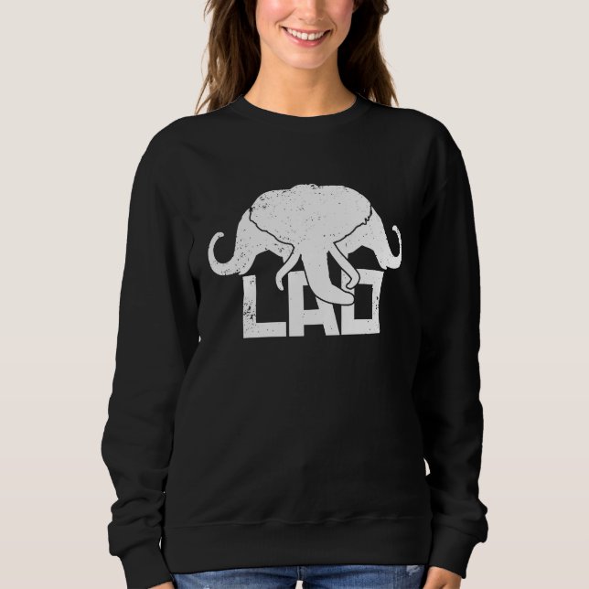 3 Headed Elephant LAO Original Kingdom of Laos Fla Sweatshirt (Front)