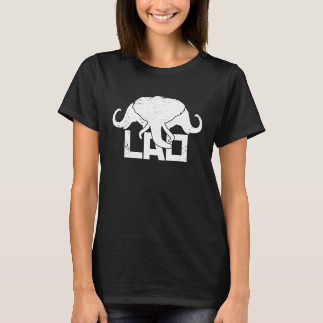 3 Headed Elephant LAO Original Kingdom of Laos Fla T-Shirt (Front)