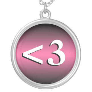 <3 ~ Heart Emoticon Pink Necklace
