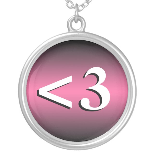 <3 ~ Heart Emoticon Pink Necklace (Front)